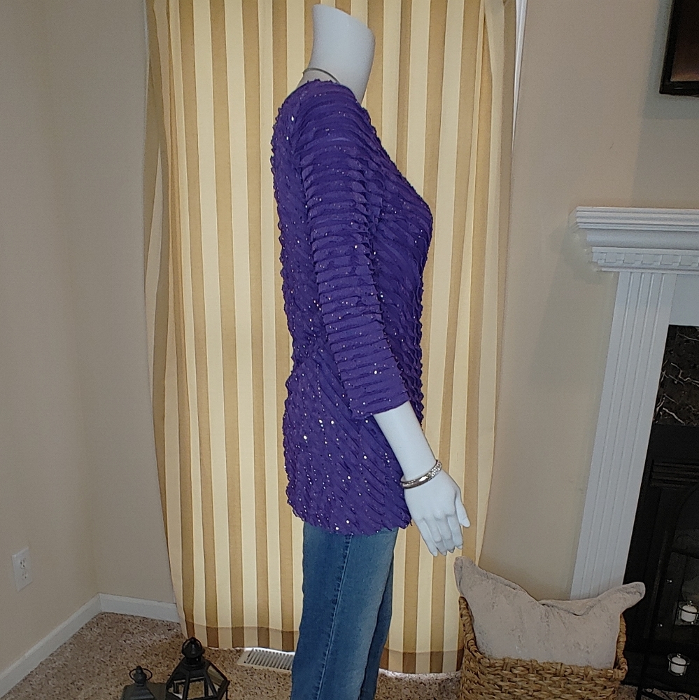 KIM ROGERS CABO DOTLASH RUFFLE TOP PS - Picture 3 of 7